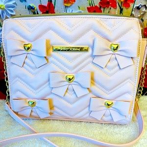 Betsey Johnson baby pink bows bag